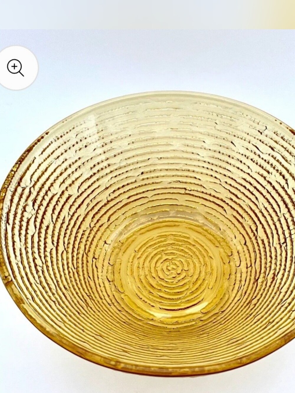 Retro Kandy Vintage 1970s Amber Textured Glass Bowl